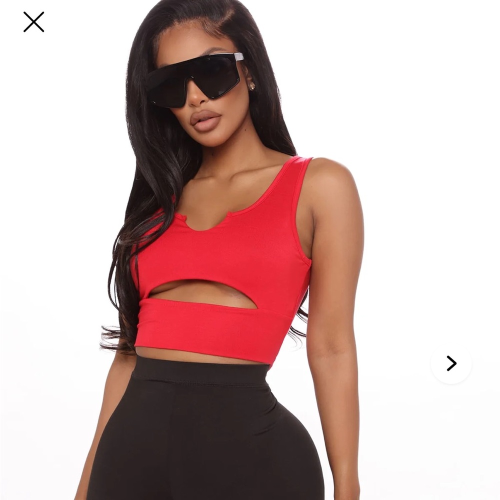 Fashion Nova Red Cut Crop Top